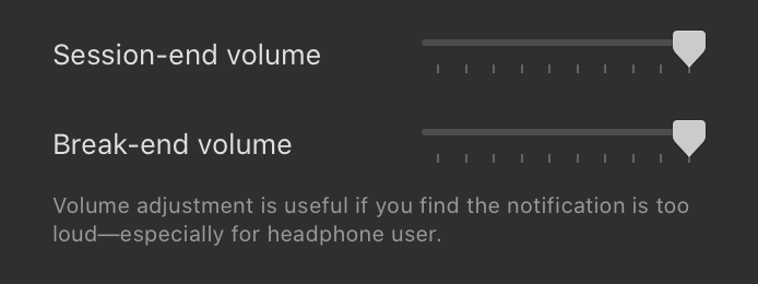 Volume adjustment